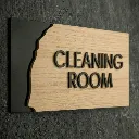 Cleaning Room Sign Wooden Door Plate-Oak.webp