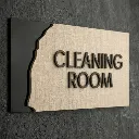 Cleaning Room Sign Wooden Door Plate-TruFlat Linen.webp