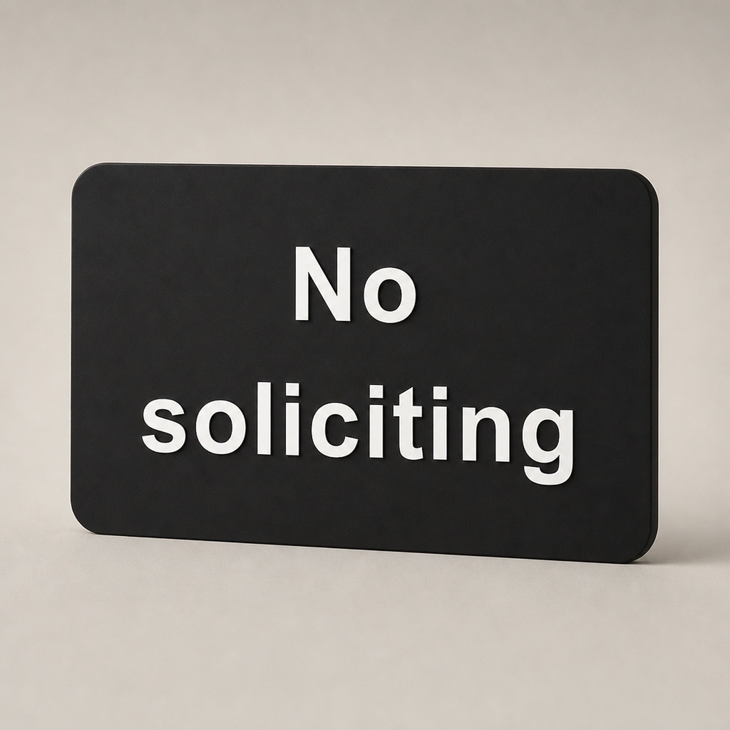 02-no-soliciting-sign-matte-acrylic-raised-letters