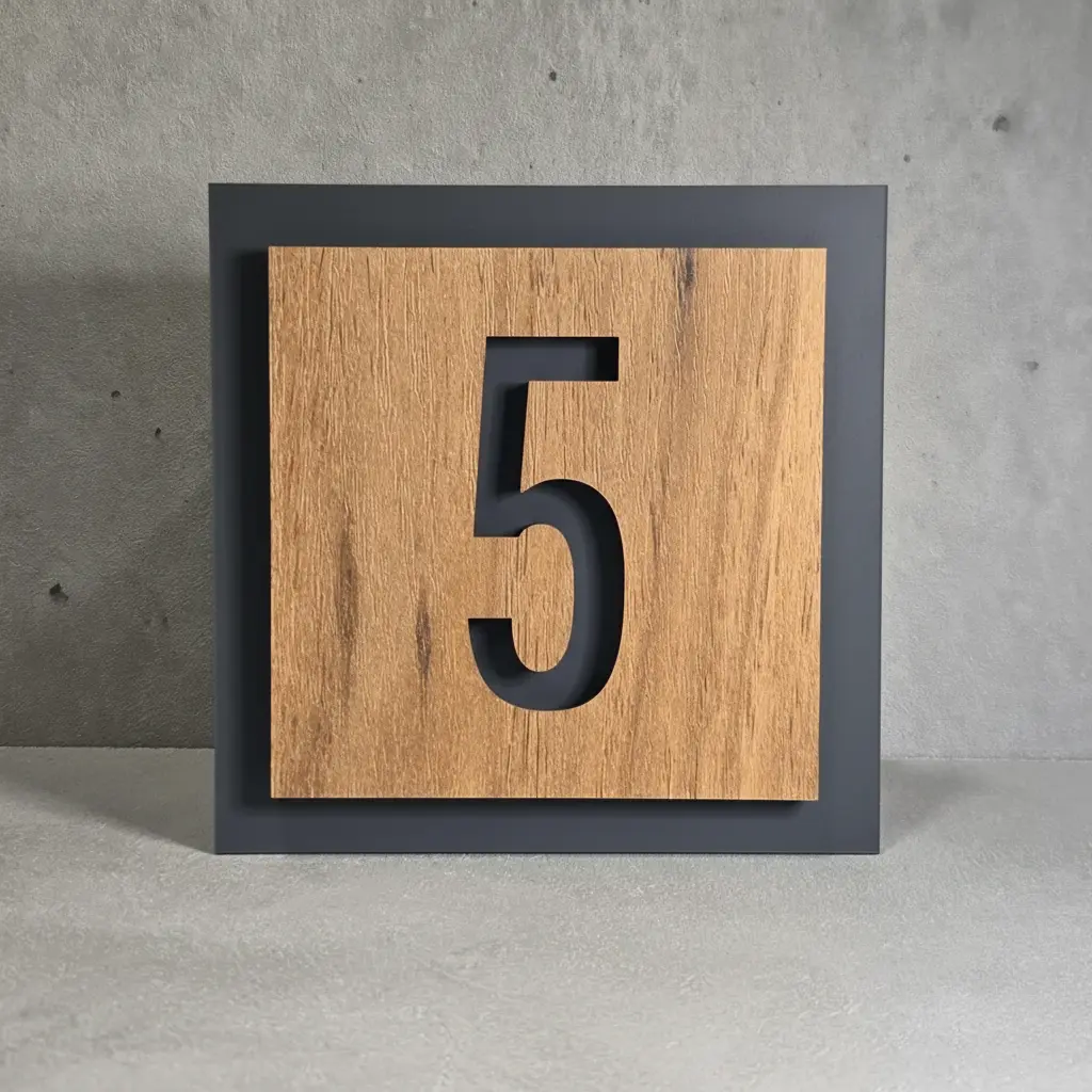 Square Number Door Sign, Office Door Number Plate, Square Sign for Hotel signage (4.72 x 4.72 in | 12 x 12 cm)