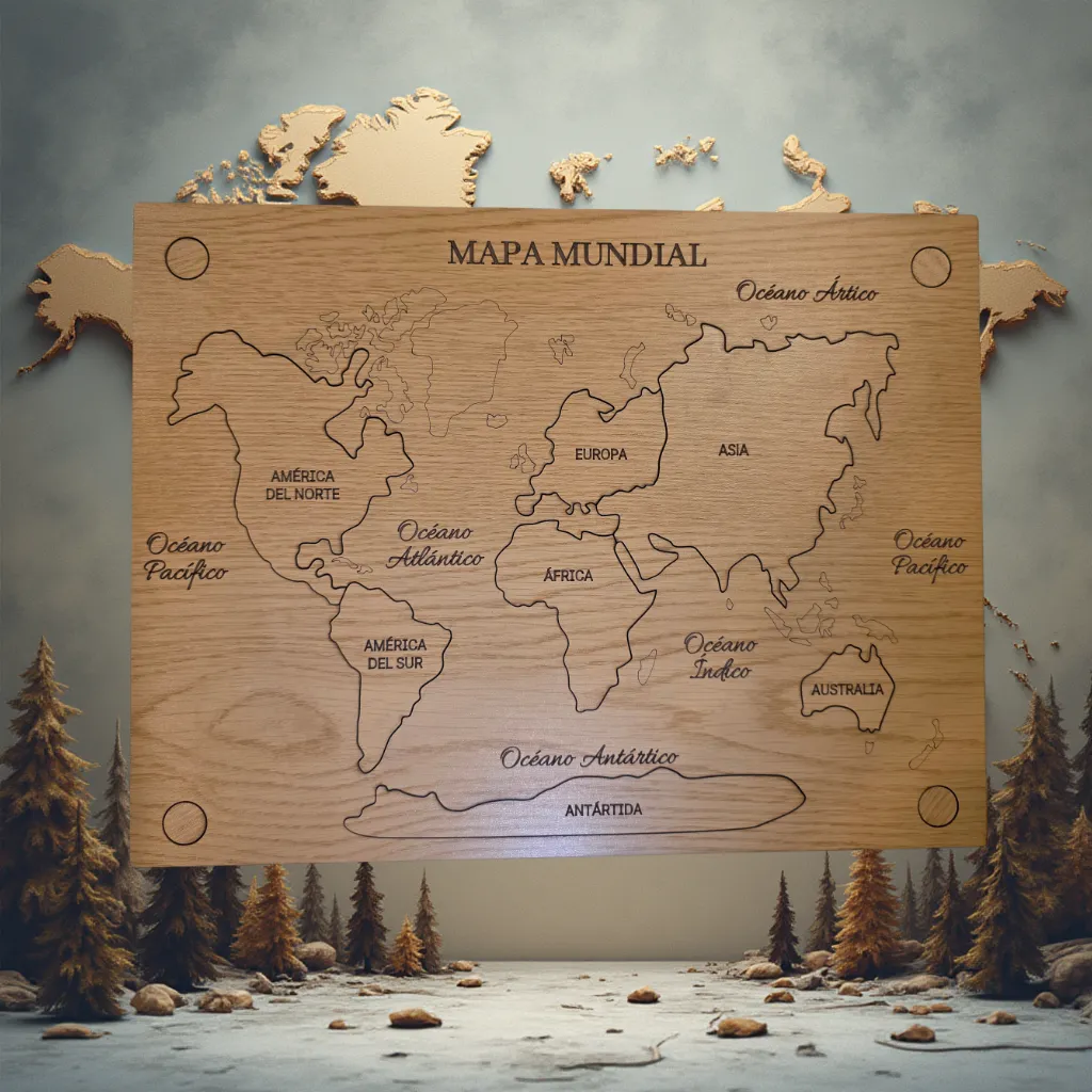 Wooden World Map Puzzle - Montessori Geography Toy | Handcrafted Laser Cut | 3 Sizes | Maple, Walnut, Oak, Basswood | Educational Continent Puzzle for Kids (8 x 10 in | 203 x 254 mm, Basswood/plywood, English, Natural, None, Yes, No)