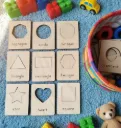Montessori Shape Learning Cards | Wooden Educational Toy for Toddlers 2-5