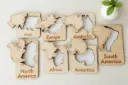 Montessori Continents Puzzle | Wooden Geography Learning Toy for Kids 3-7