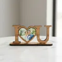 Personalized I Love You Photo Sign: Laser Cut Wood Tabletop Decor