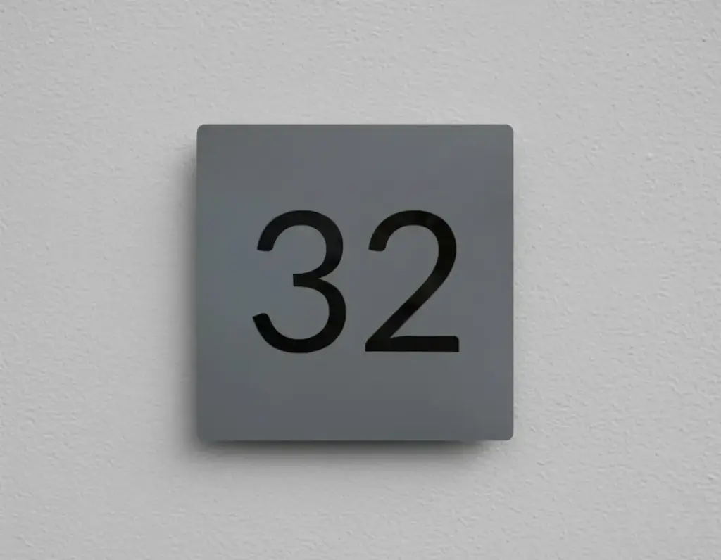 Acrylic Door Number Plate (Black Cast, 3 Inches, Screw mounting)