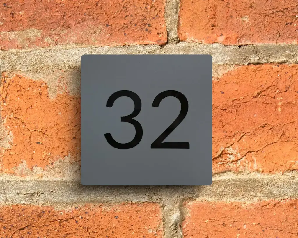 Acrylic Door Number Plate (Black Cast, 3 Inches, Screw mounting)