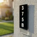 Custom Modern Apartment Unit Number Sign, 3D Raised Black Acrylic Door Plaque