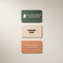 Custom Spa Reminder Sign, Matte Acrylic 5x3 in, Raised Letters, Single or Set of 3