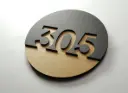 Wood & Acrylic Round Room Number Sign