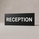 Custom Office Door Sign, Matte Black Acrylic, White Raised Letters, 10 to 19 in
