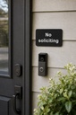 No Soliciting Plaque, Matte Acrylic Door Sign, Raised Letters (5x3")