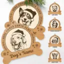 Custom Two Layers Dog Breeds Ornament Wearing Santa Hat Laser File. Name can be personalized