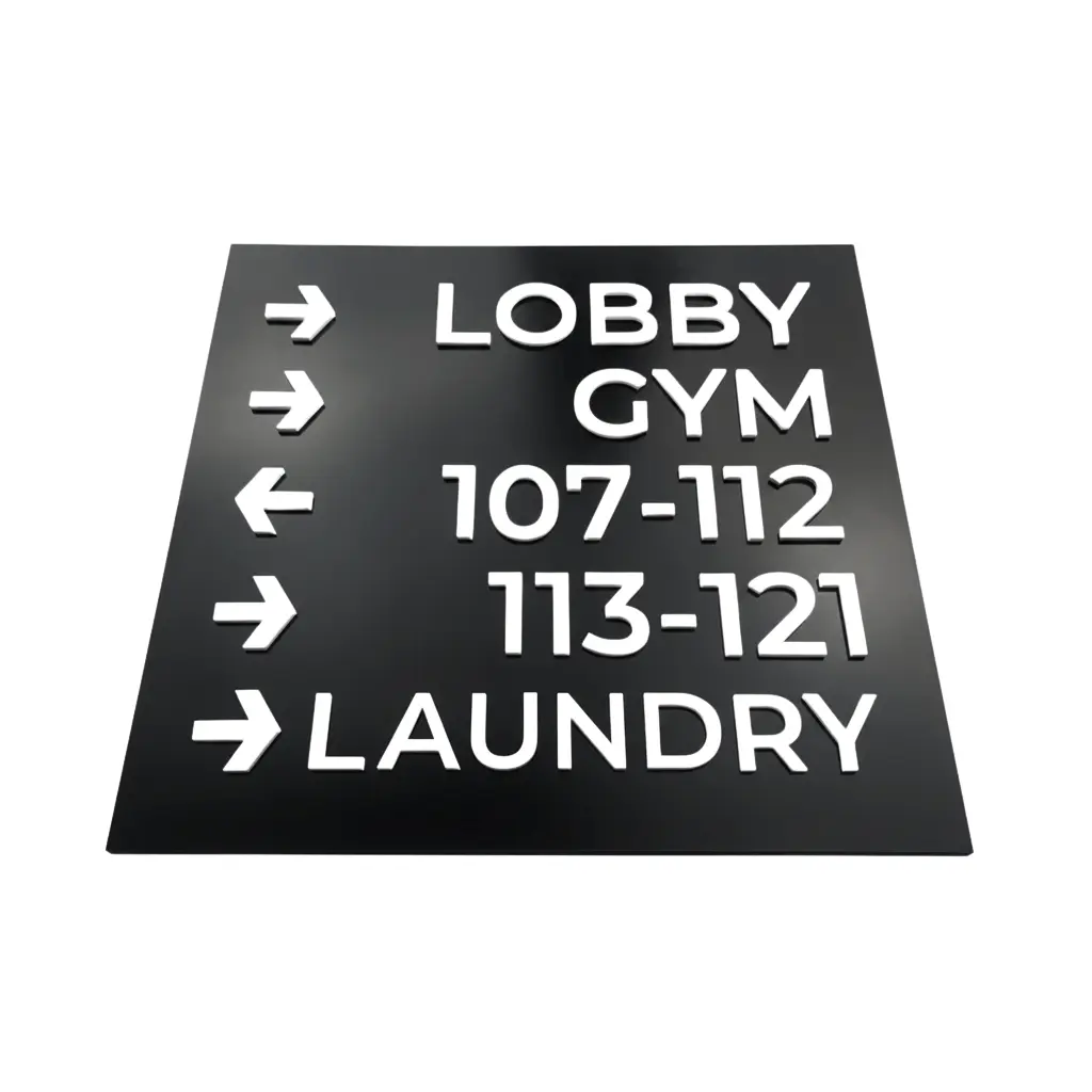 Custom Directional Wayfinding Sign - Hotel & Office